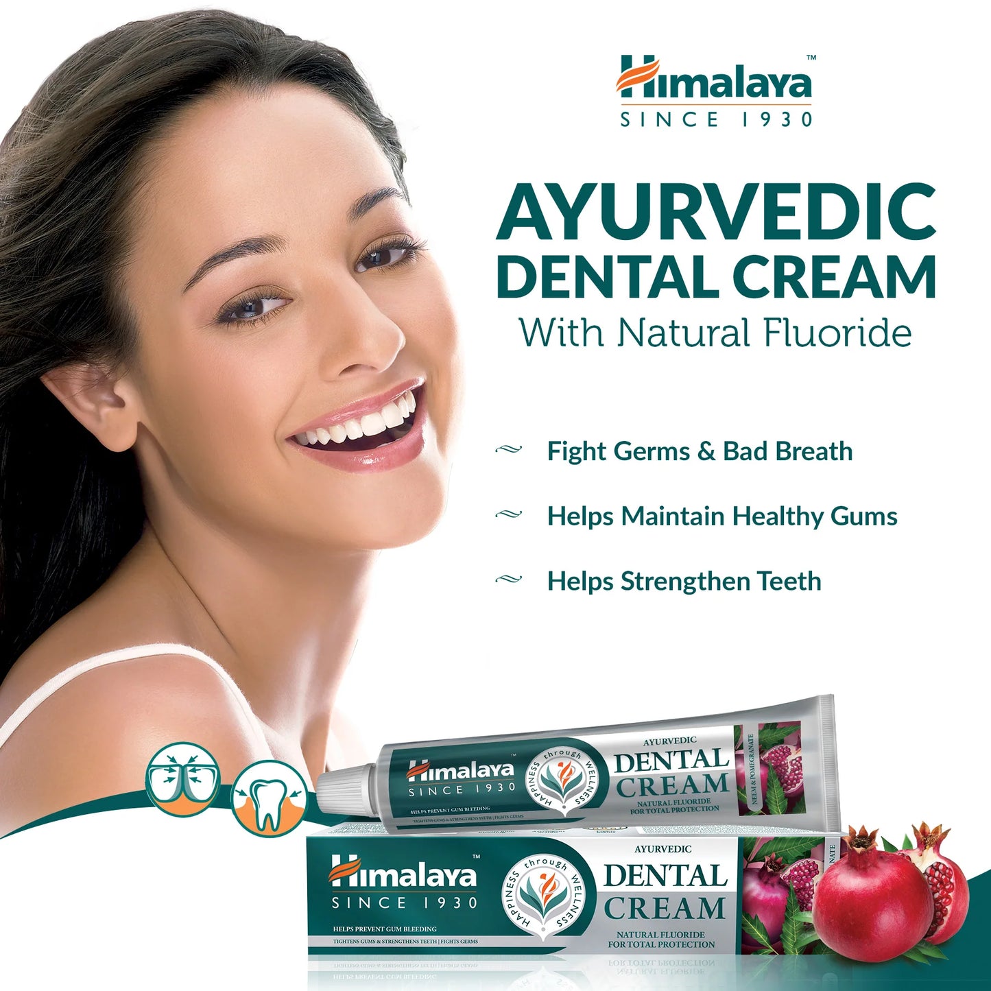 Dental Cream Herbal Tandkräm - Neem & Granatäpple - 100g.