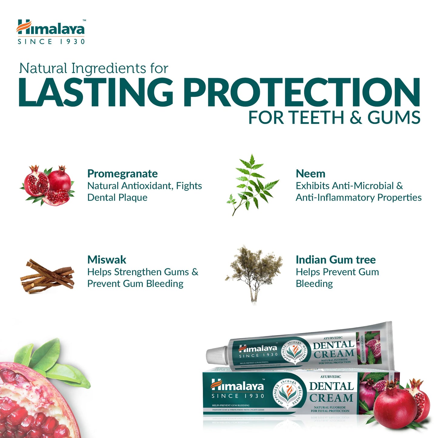 Dental Cream Herbal Tandkräm - Neem & Granatäpple - 100g.