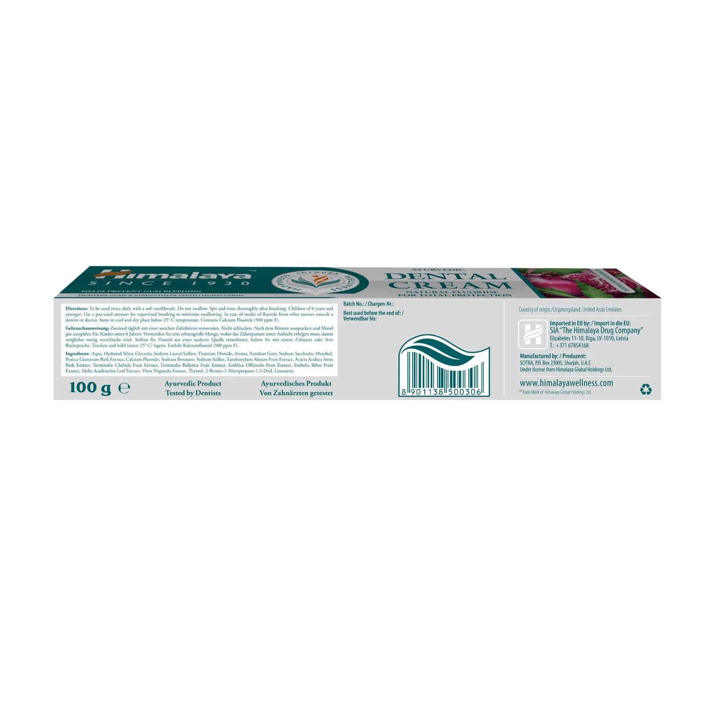 Dental Cream Herbal Tandkräm - Neem & Granatäpple - 100g.