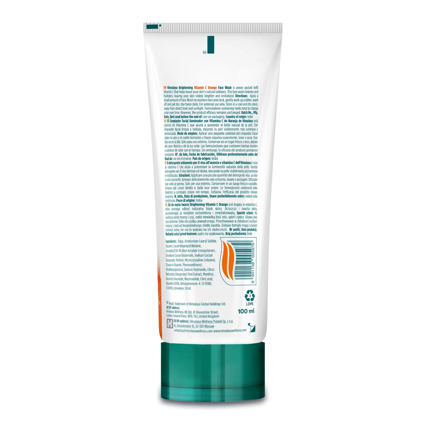 Cleanser Apelsinextrakt Vitamin C -Hjälper mot pigmenten 100ml.