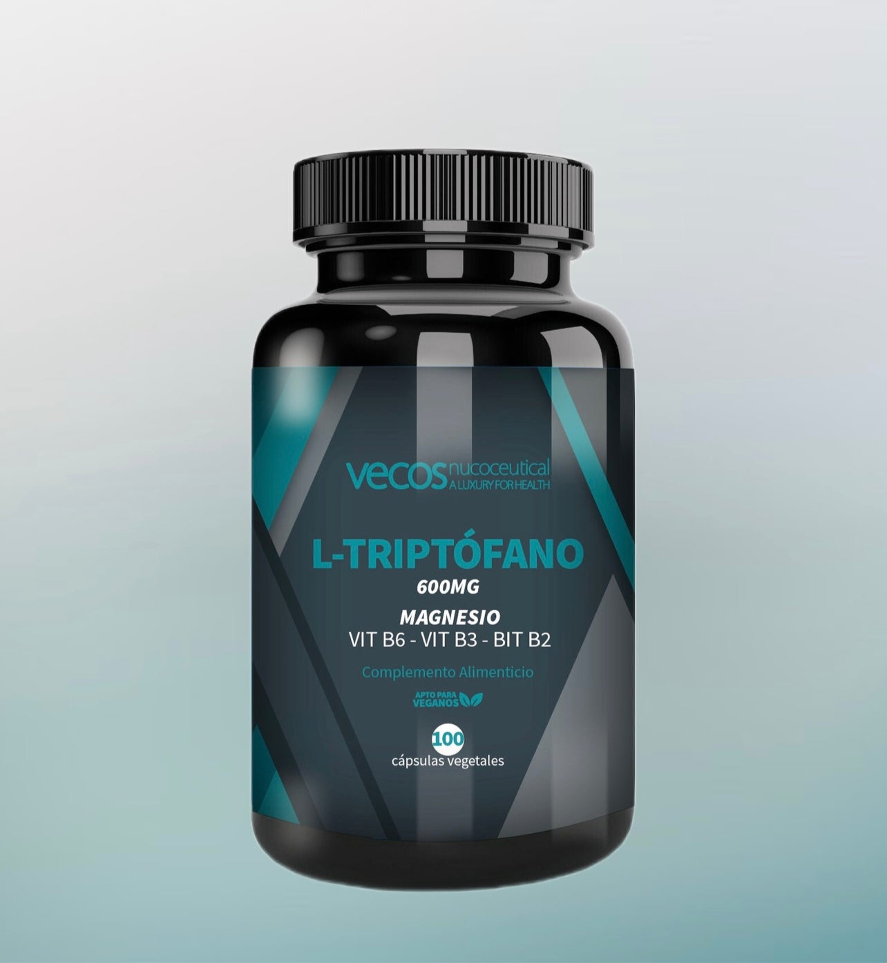 L-tryptofan, magnesium och B-vitaminer.
100 vegetabiliska kapslar