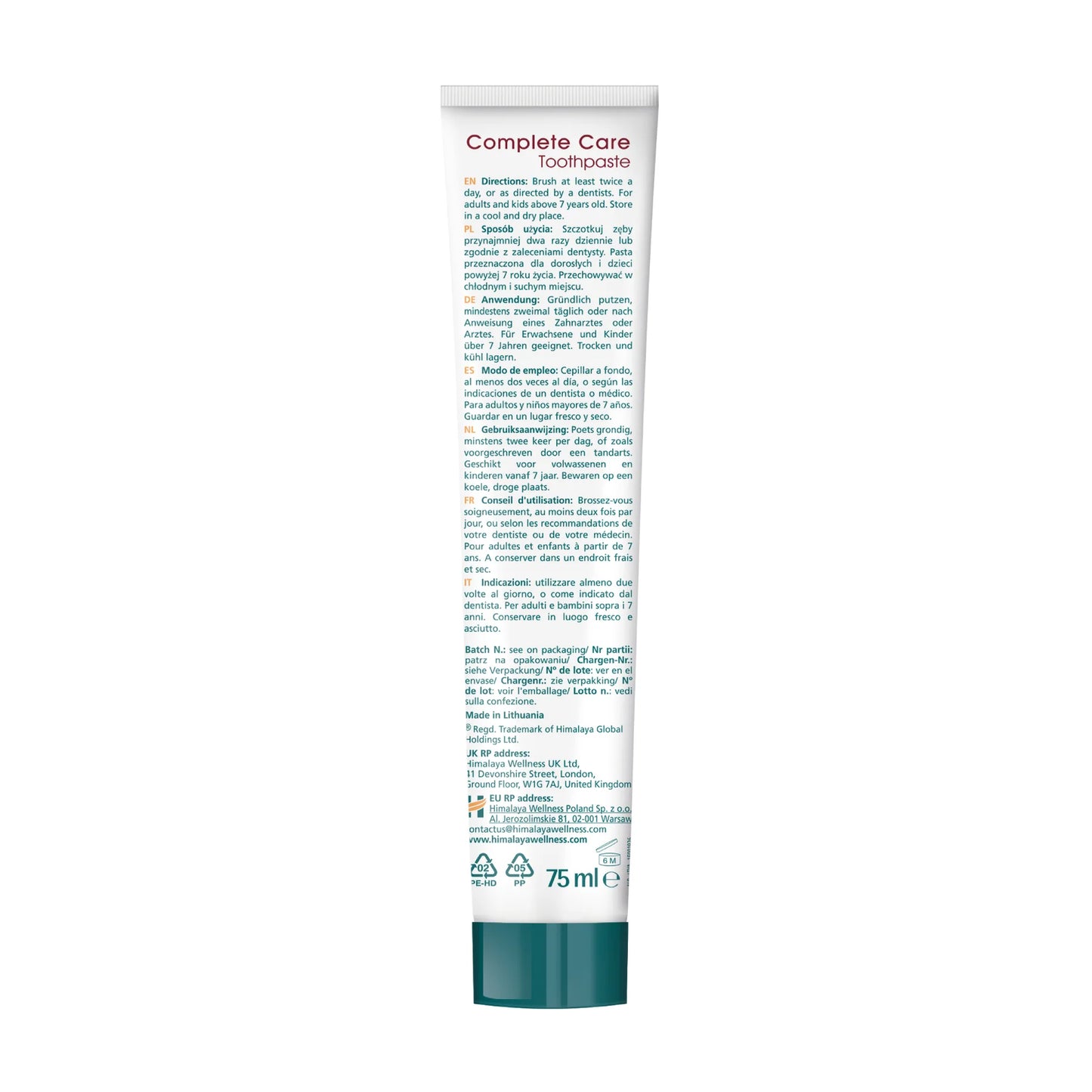 Complete Care fluorfri Tandkräm - Kanel 75 ml.