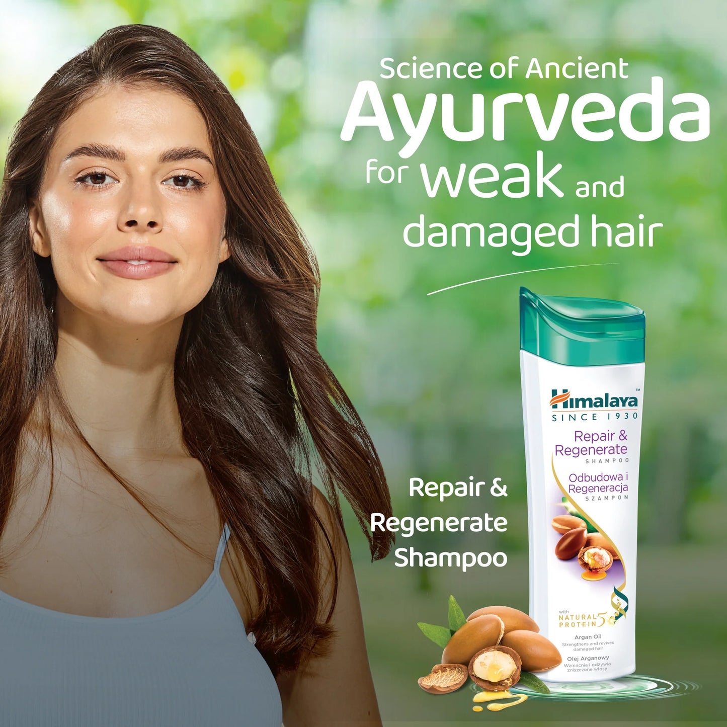 Argan Shampoo med proteiner - Repair & Regenerate - 400ml.