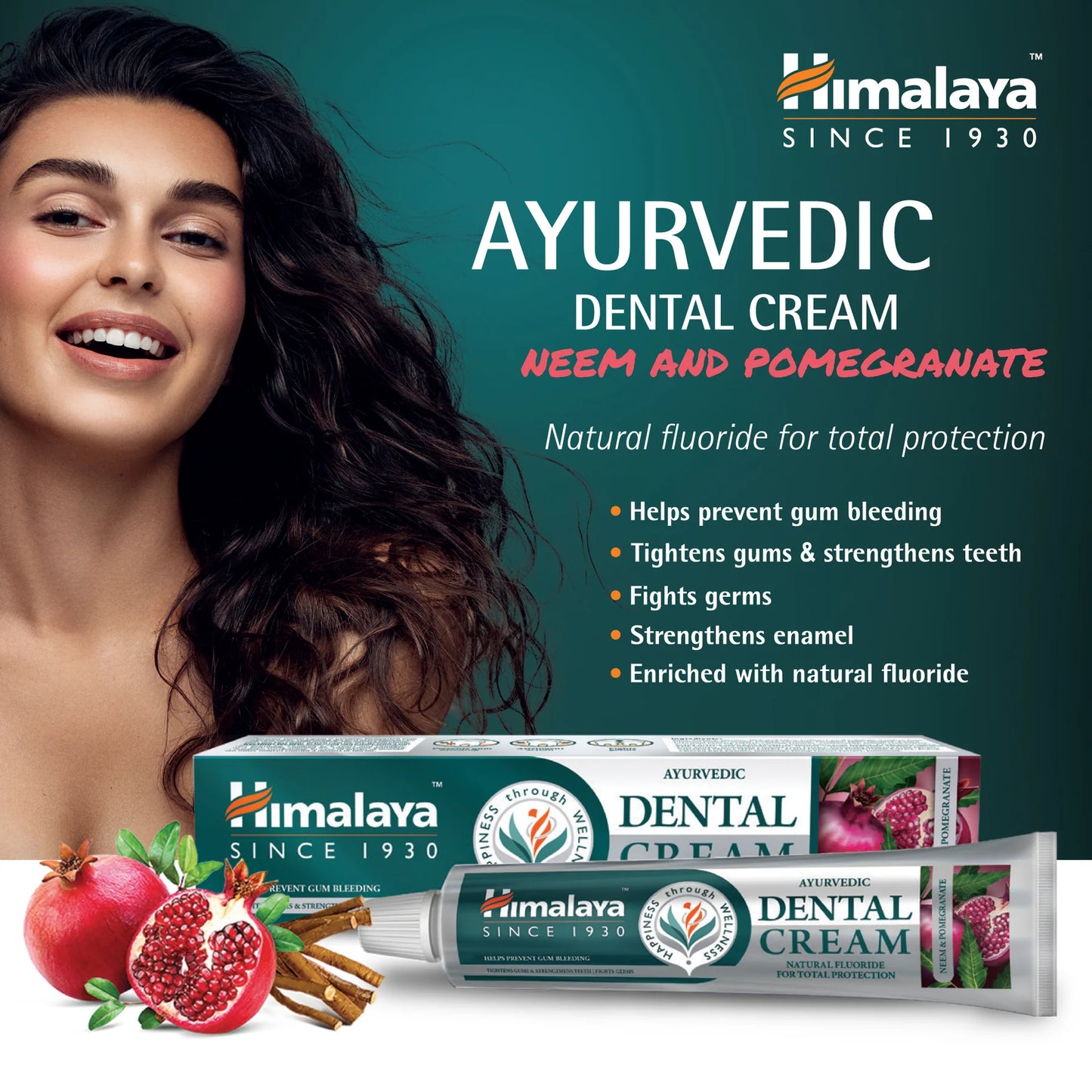 Dental Cream Herbal Tandkräm - Neem & Granatäpple - 100g.