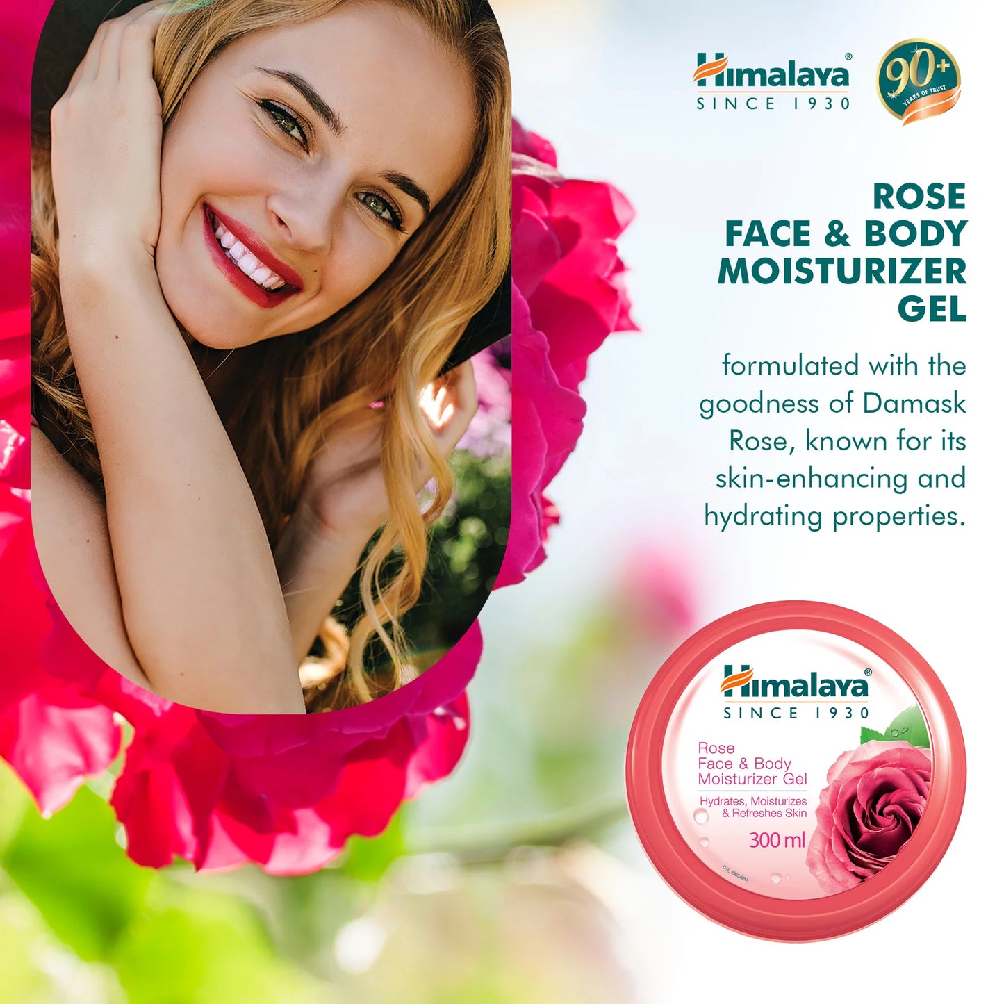 Damas Rose Face & Body Moisturizer Gel - 300ml.
