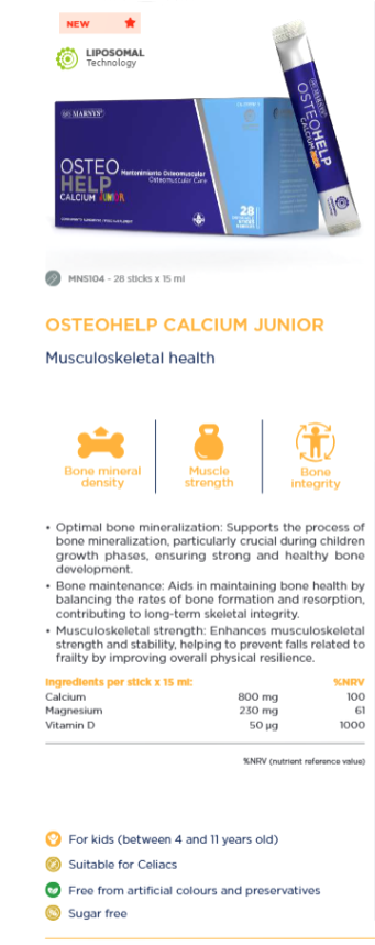 OSTEOHELP CALCIUM Junior 28st- Stärker barns skelett, muskler och tänder.