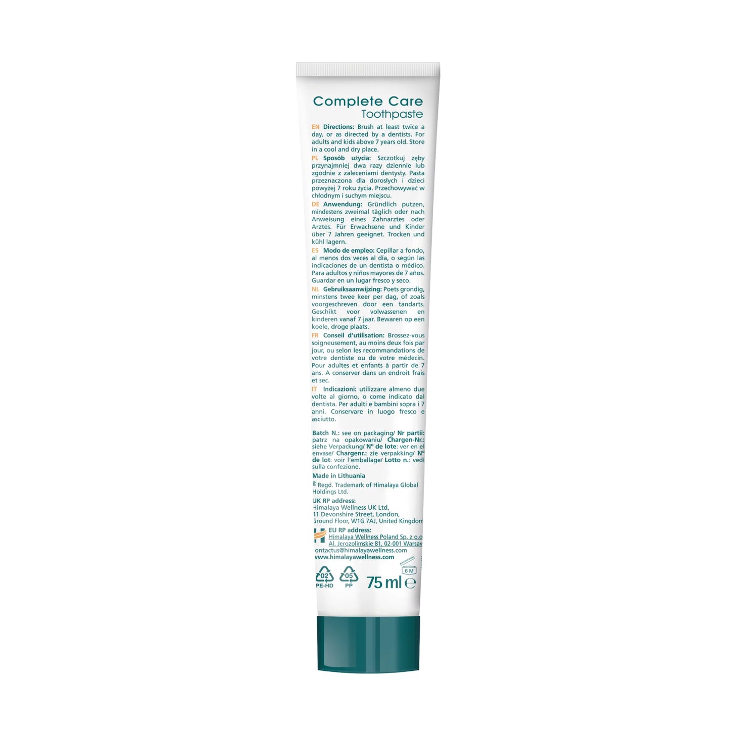 Complete Care fluorfri Tandkräm - Mint 75 ml.