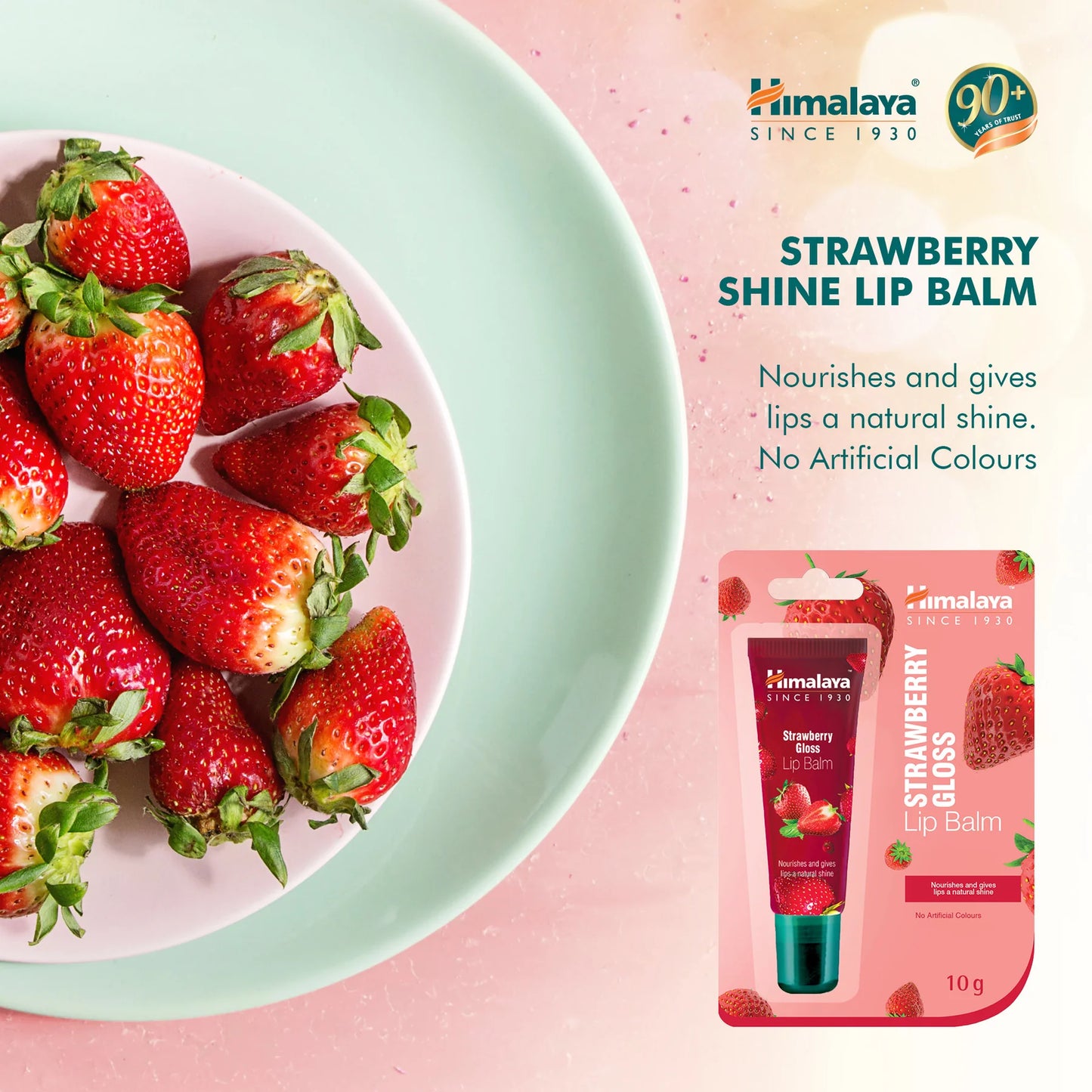 Strawberry Gloss Lip Balm för torra läppar - 10g.