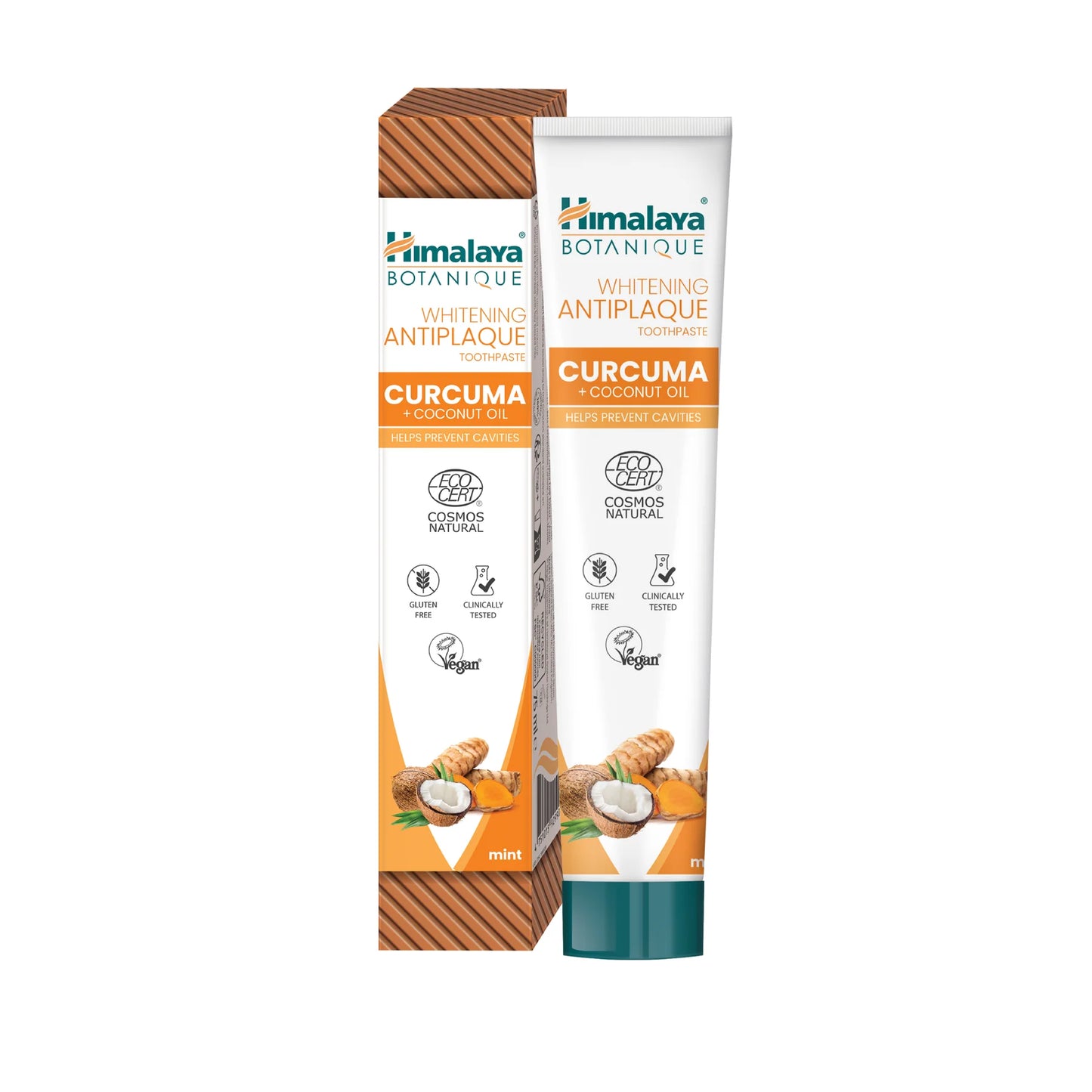 Whitening Antiplaque fluorfri Tandkräm - gurkmeja + Kokosolja 75 ml.