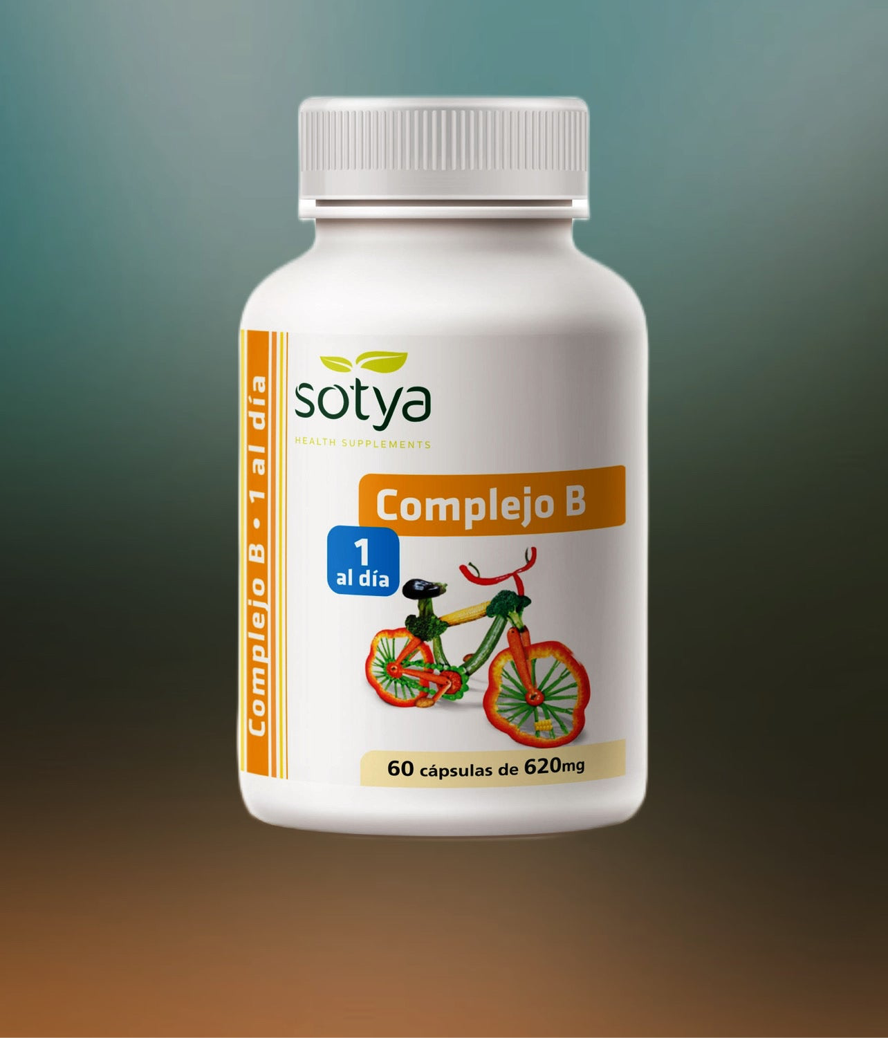 B complex, choline-B1-B2-B3-B5-B6-B7-B8-B9-B12.
 60 capsules