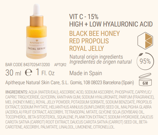 Apitheque Facial VIT-C 15%- Serum 30ml.