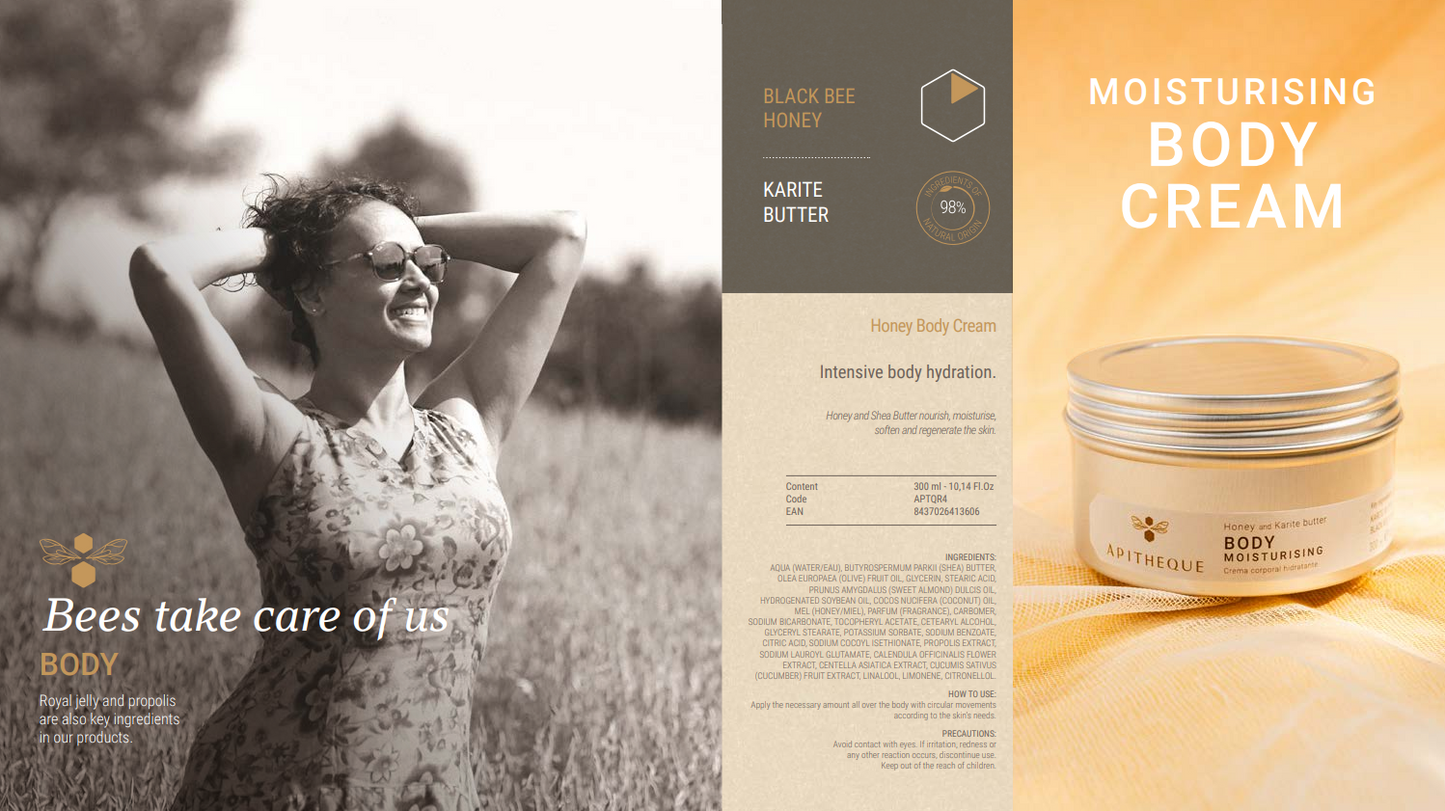 Apitheque Moisturising & Anti age body cream with honey-300ml.