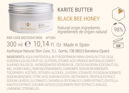 Apitheque Moisturising & Anti age body cream with honey-300ml.