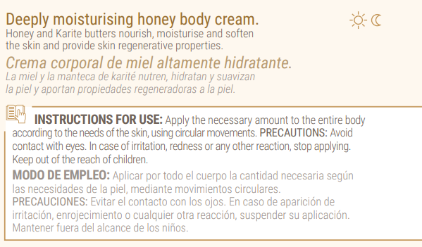 Apitheque Moisturising & Anti age body cream with honey-300ml.