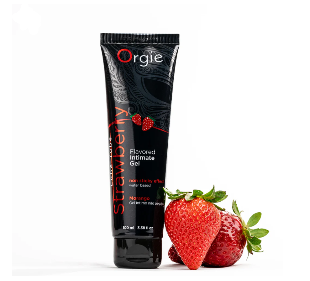 Lube Tube Jordgubb – Kyssvänligt Vattenbaserat Glidmedel-Perfekt för Oralsex & Intim Glid.