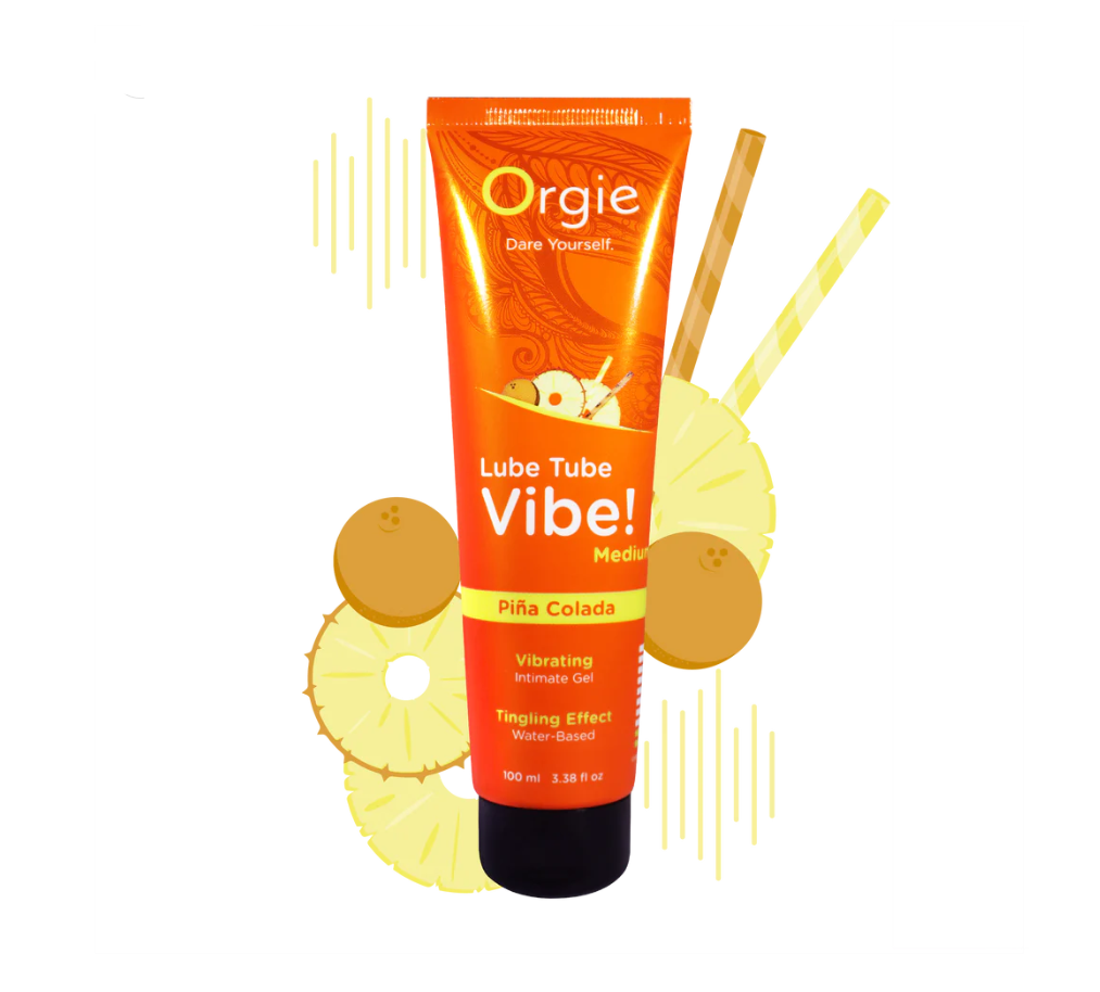 Lube Tube Exotiskt Glidmedel med Vibration – Smak av Piña Colada 100ml.