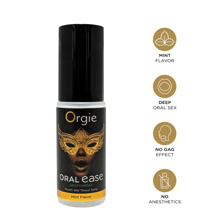 Oral Ease – Djuptrupsspray med Mintsmak för Bekvämare Oralsex 15ml.