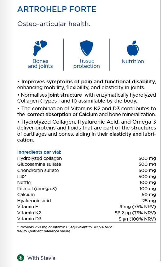 Artrohelp Forte - rörlighet, flexibilitet och elasticitet, 20 ampull