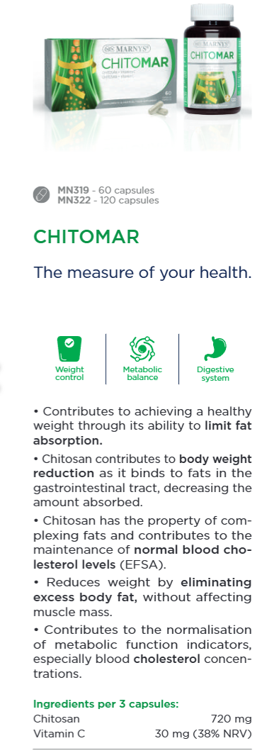 Chitomar 60caps – Fettkontroll & Kolesterolbalans, Säg hejdå till överflödigt fett – med Chitomar från havet.