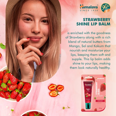 Strawberry Gloss Lip Balm för torra läppar - 10g.